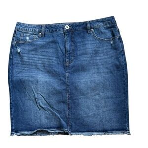 Style & Co. Classic Blue Jean Mid-Rise Denim Skirt New Size 16